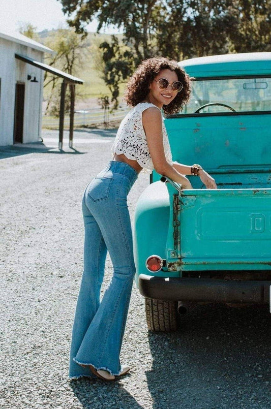 Janis Bell Bottom Jeans - Light Wash